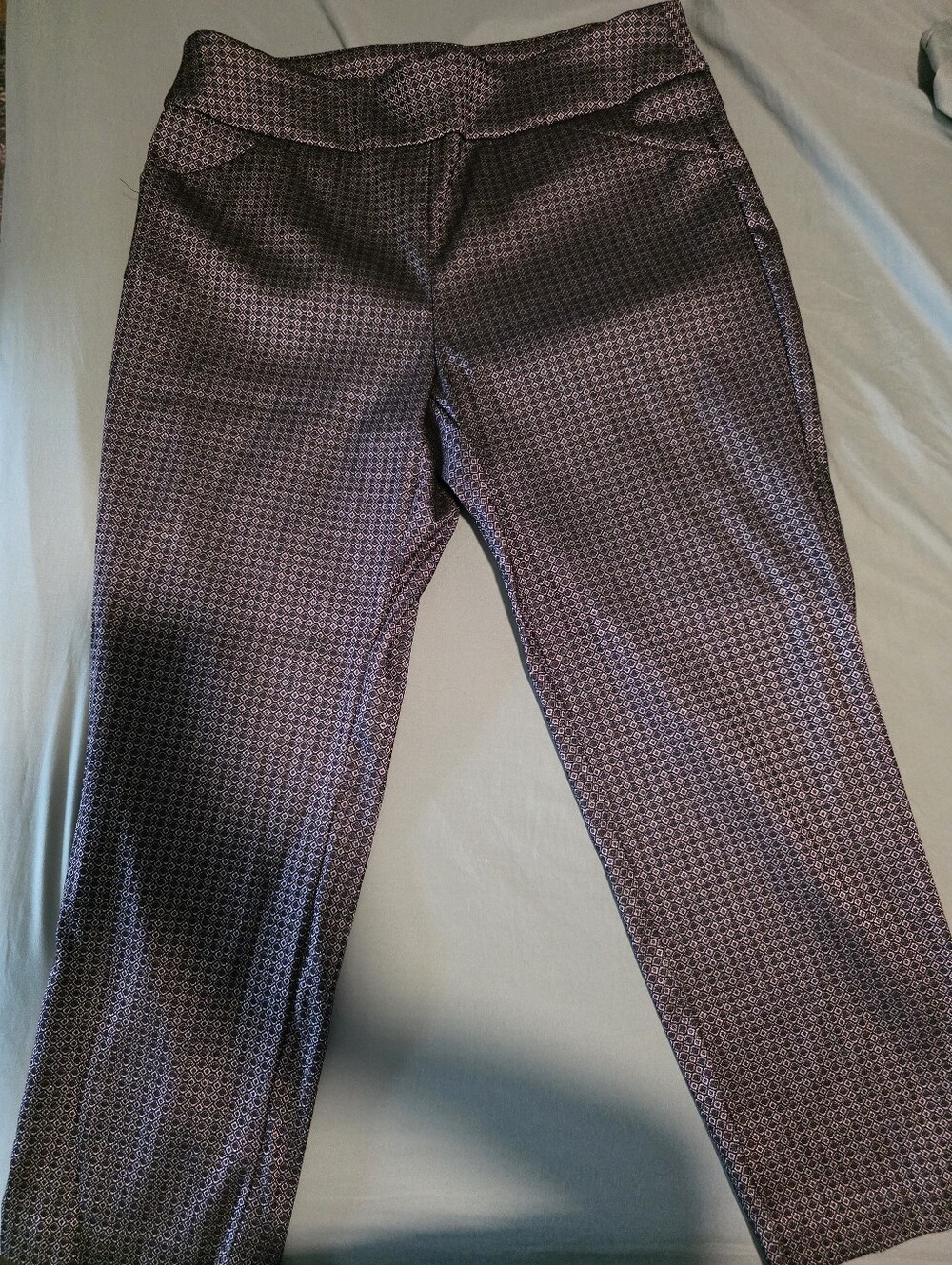 Silver And Black Patterned Womens Dress Pants